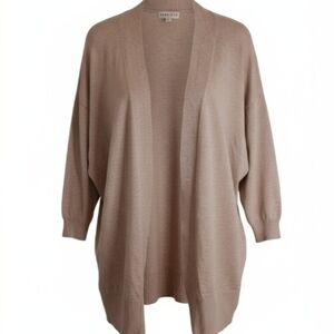 Ava & Viv Long Sleeve Cardigan Duster Solid Tan Women's 3XL
